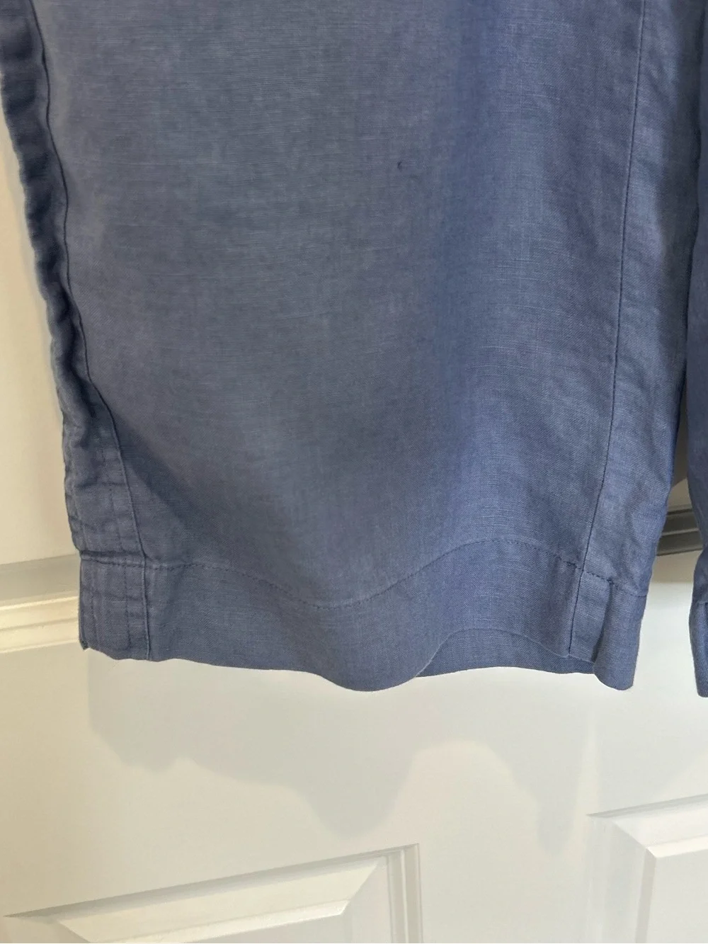 Quince Women’s Blue Drawstring Linen-Blend Pants Size M